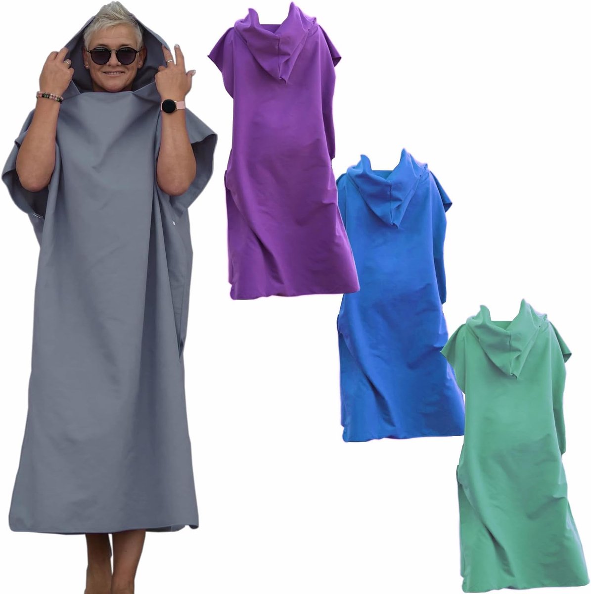Microfibre surf poncho - unisex - sneldrogend - ideaal om te verkleden - ShopVlot