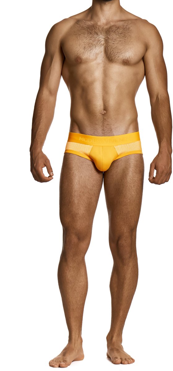 MODUS VIVENDI Pied de Coq Classic Brief Yellow - MAAT XL - Heren Ondergoed - Slip voor Man - Mannen Brief