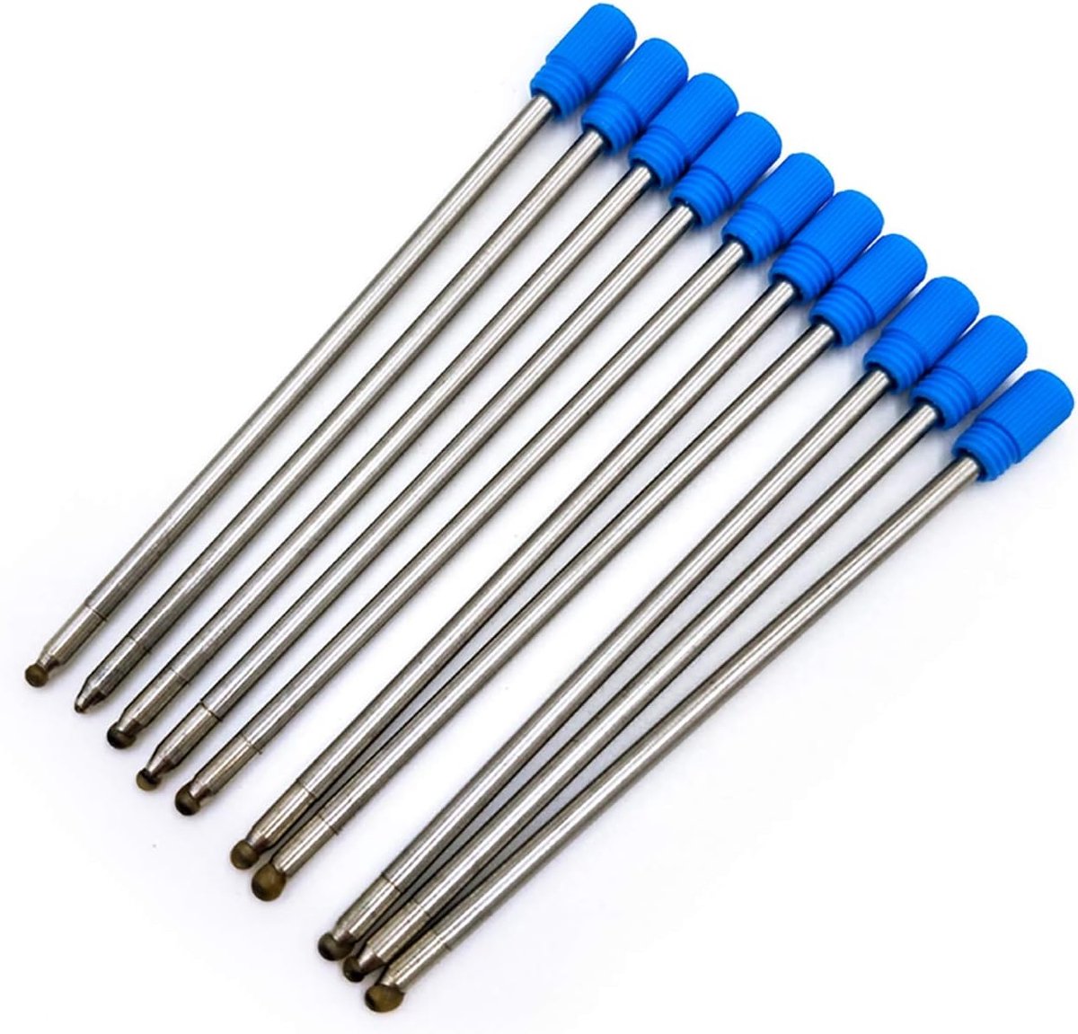 Balpen navulling 10x 70mm - zwart/blauw - soepel schrijven - 10 stuks - ShopVlot