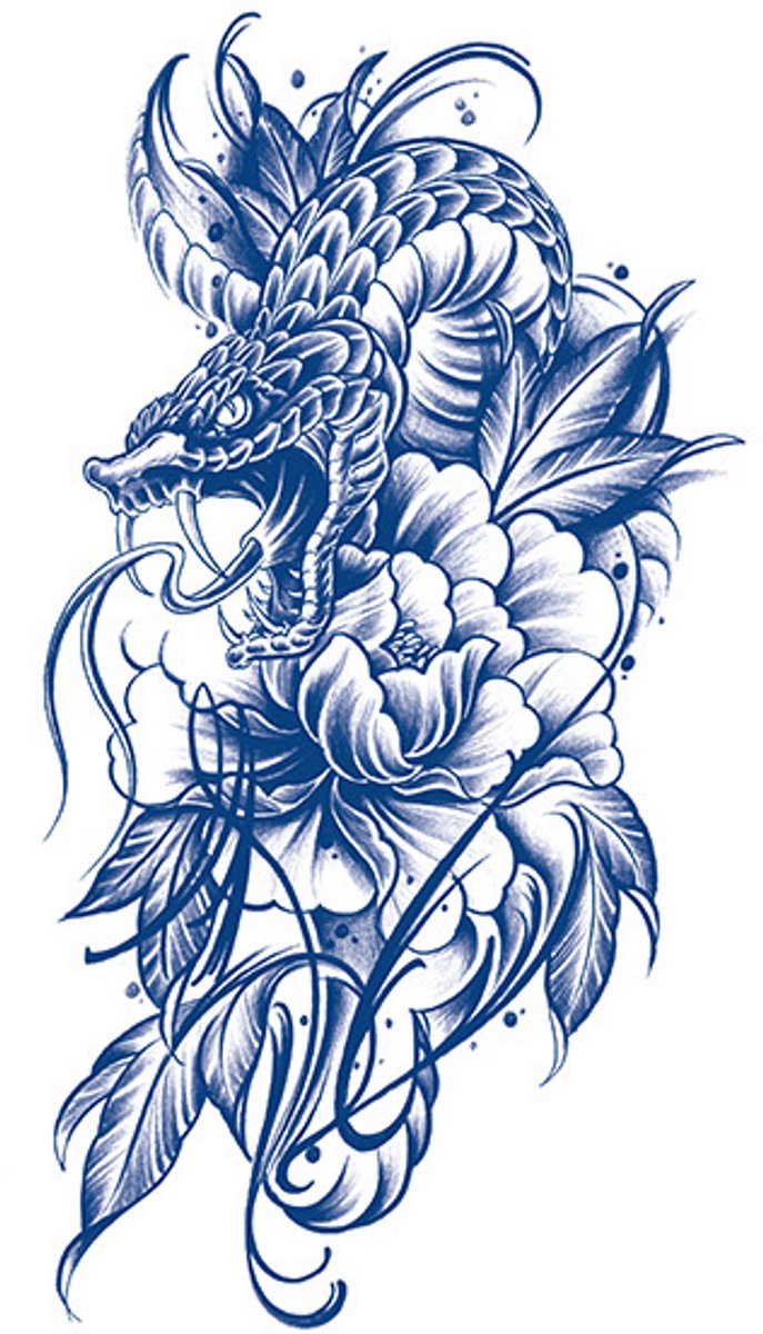 Tijdelijke tattoo Bloemen been 2 weken