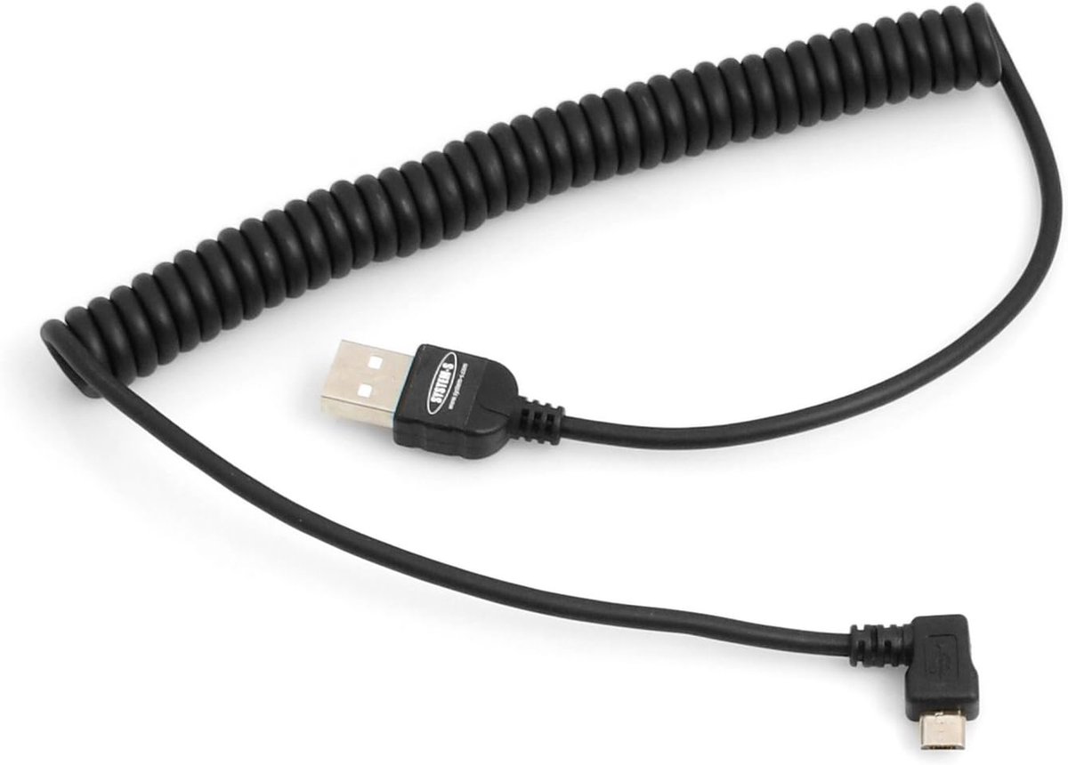Micro USB 2.0 kabel 90 graden - stretchable van 50-135 cm - data en opladen - ideaal voor smalle ruimtes - ShopVlot