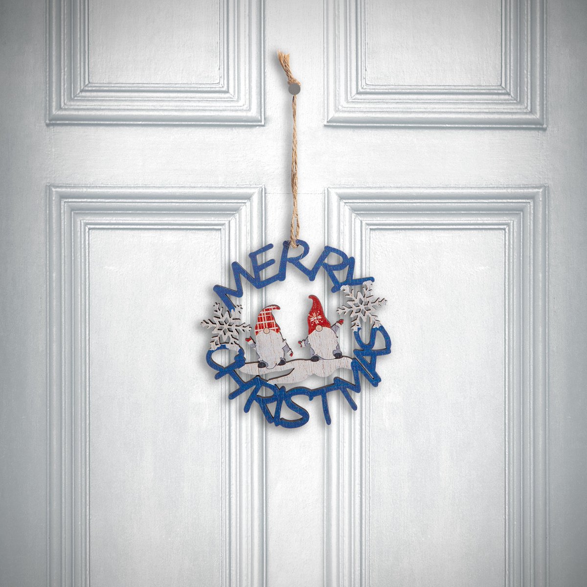 Kerstdecoratie - Houten, blauwe elf - 10 cm 1 Stuks [58547B]