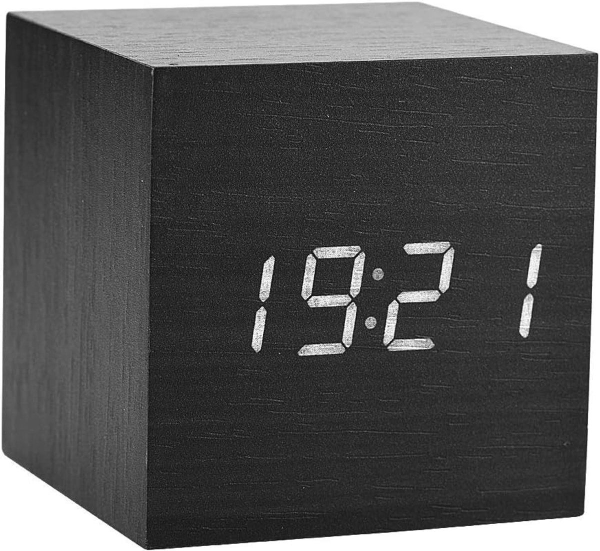 Digitale LED Weerkleurige Klok - Houten Tafelklok - Met Alarmfunctie - Ideaal voor Slaapkamer - ShopVlot