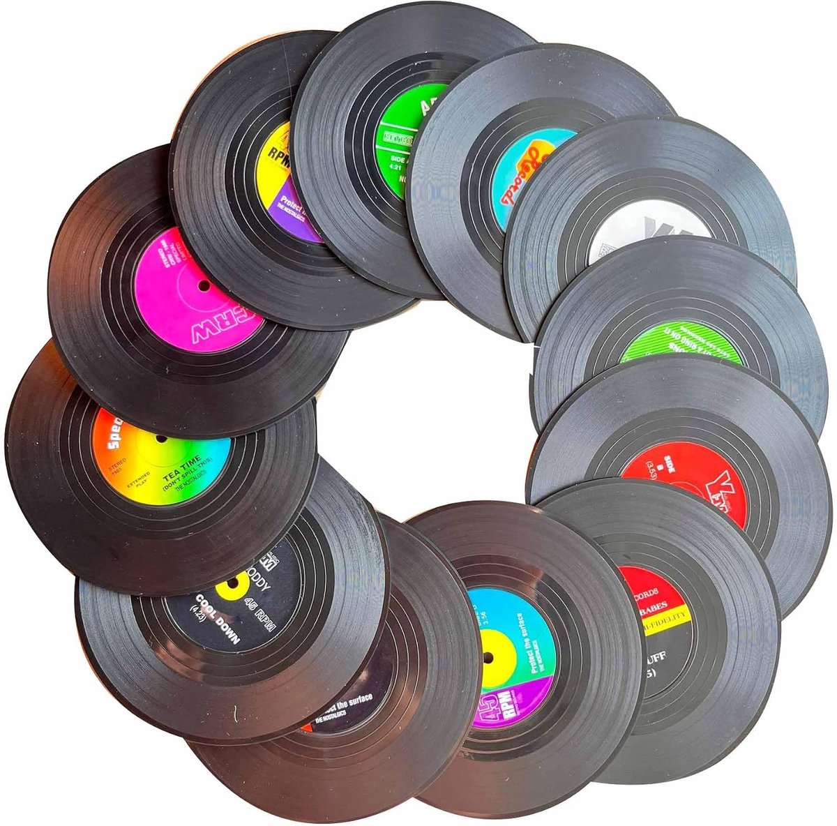 Drinkonderzetters 12PCS - Retro CD Vinyl - Flexibel en duurzaam - Ideaal voor feestjes - SnelShoppen