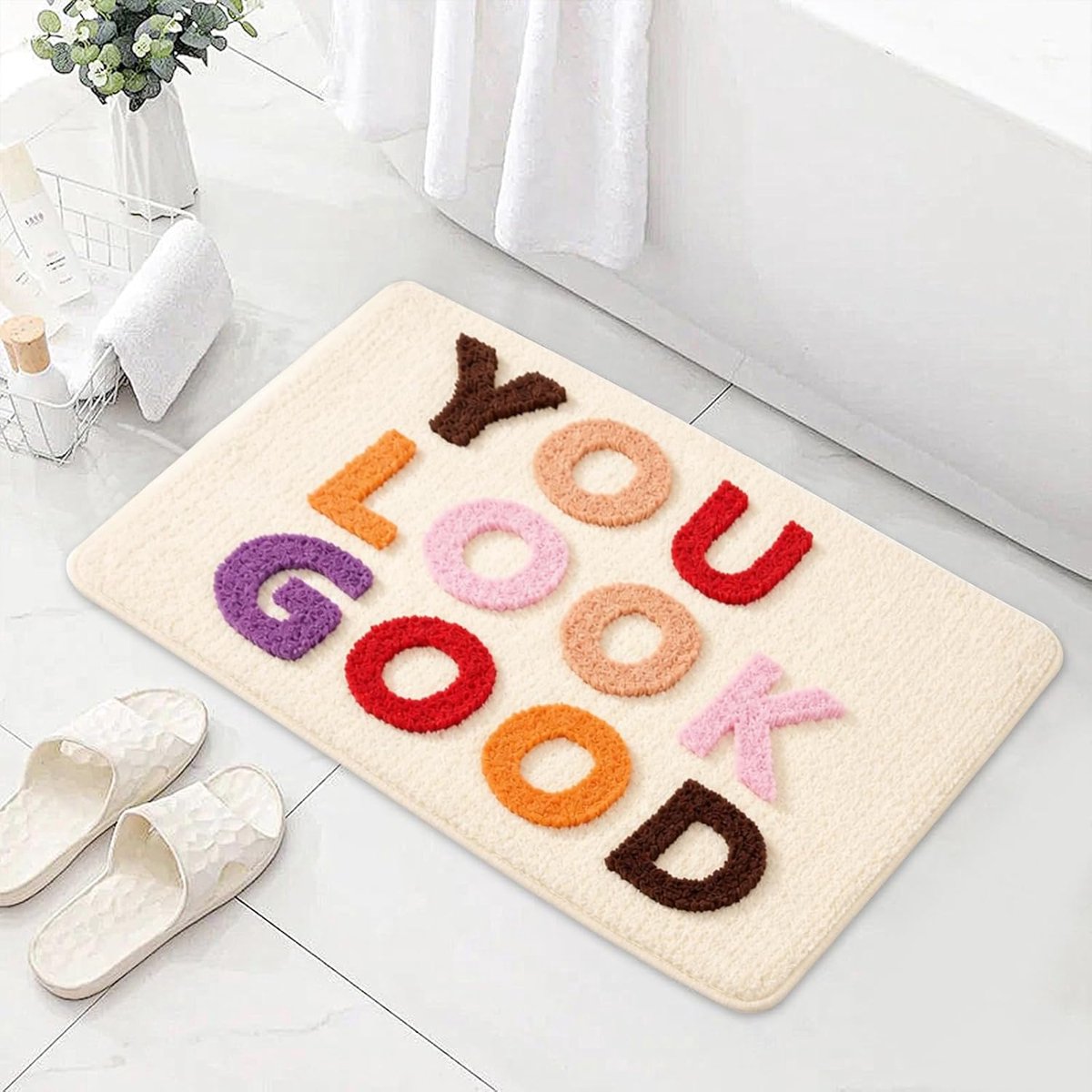 Badkamertapijt beige - zachte pluche - antislip - absorberend voor badkamer - SnelShoppen