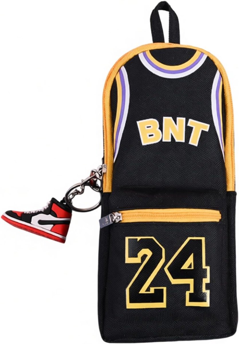 Potloodetui grote capaciteit - basketbalspeler - kleurrijke 24 tenue - praktisch voor school - ShopVlot