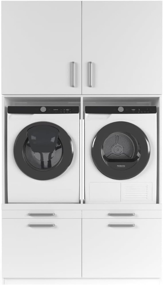 Wasmachine Kast Due Hoog - Plywood - Ventilatie en opbergruimte - Ruimte voor leidingen - ShopVlot