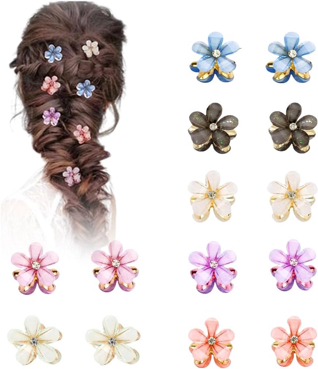 Mini Haar Clips Set van 14 - Schattige Bloem Haarspeldjes - Mix van Kleuren - Perfect voor Feestjes - ShopVlot