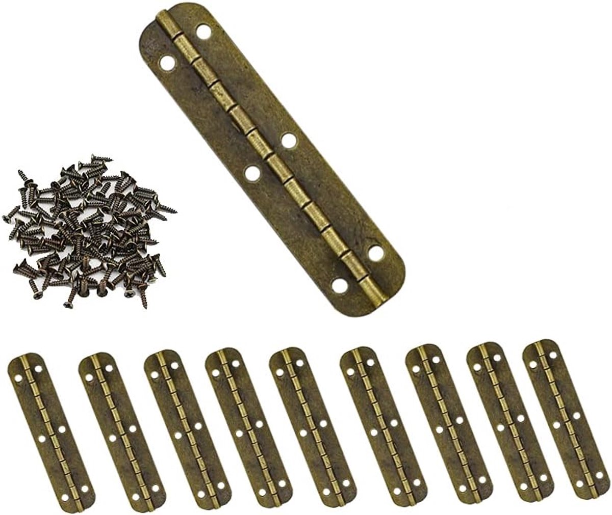 Mini scharnieren 65 x 15 mm - vintage messing - decoratief - ideaal voor kleine DIY projecten - ShopVlot