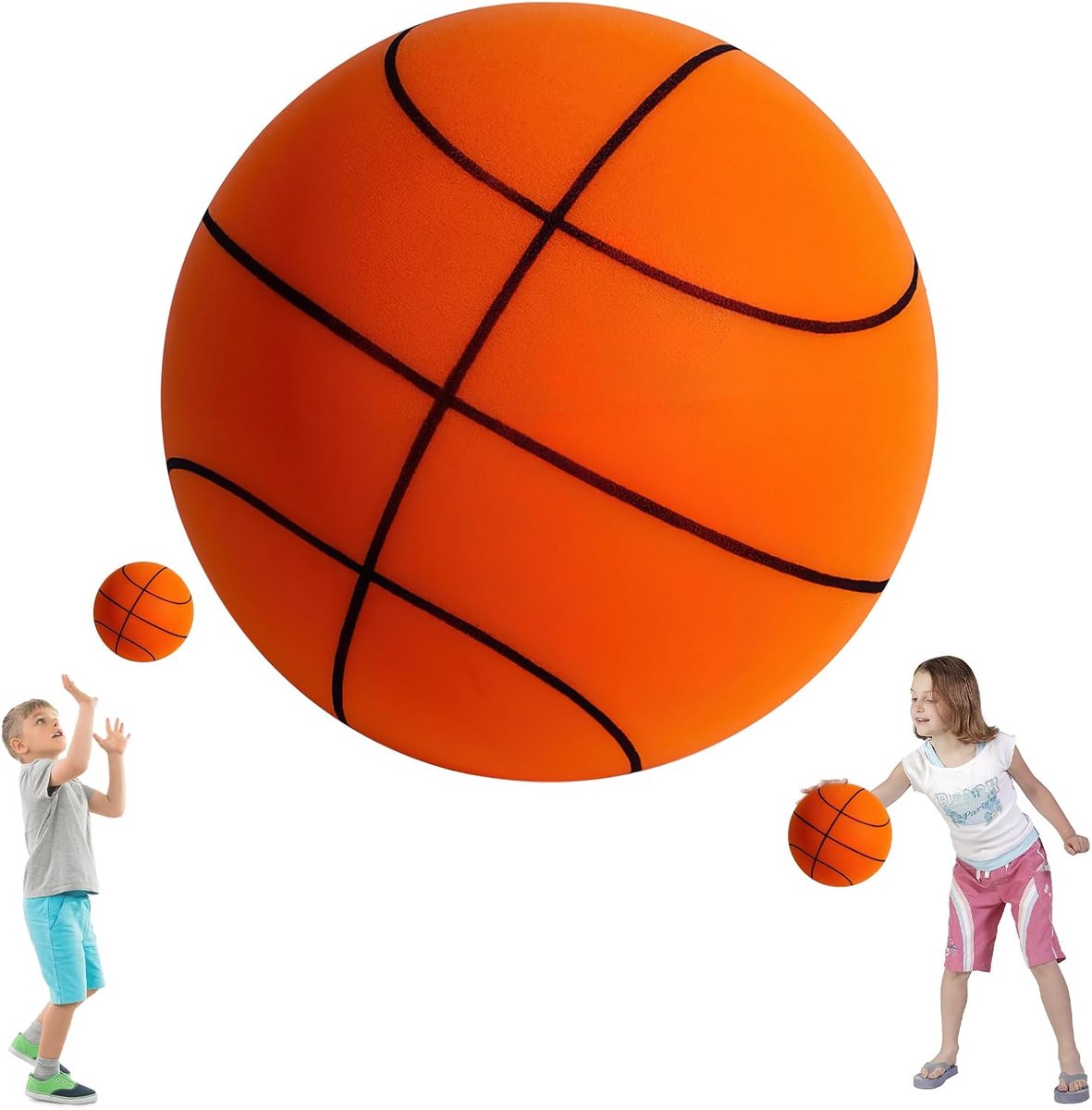 Basketbal 24cm - Zacht Foam - Bijna stil - Perfect voor binnenshuis spelen - ShopVlot