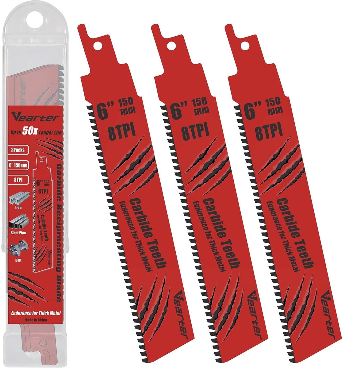 Reciprozagen 6 inch - 8TPI - voor dikke metalen - precisie snijden - ShopVlot