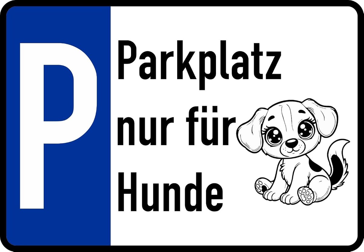 Parkeerplaats alleen voor honden sticker 23x16cm - weerbestendig - UV-bestendig - ideaal voor buitengebruik - ShopVlot