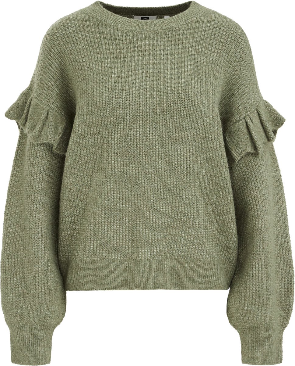 WE Fashion Dames gebreide trui met ruches