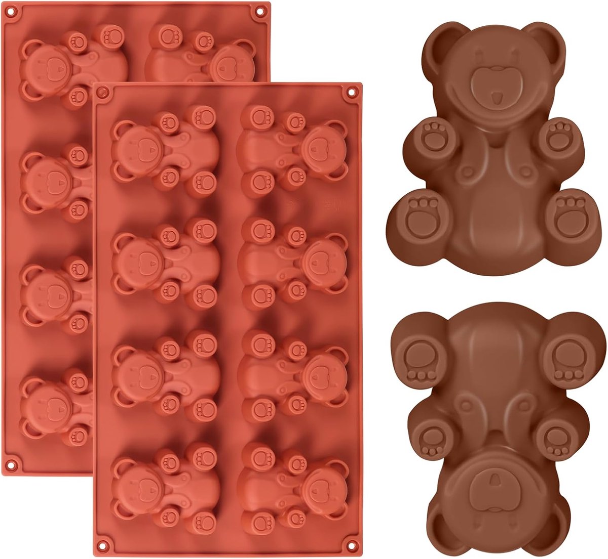 Bakschaal Muffinvorm - Premium Silicone - Bear Shape - Gezonde lekkernijen maken - ShopVlot