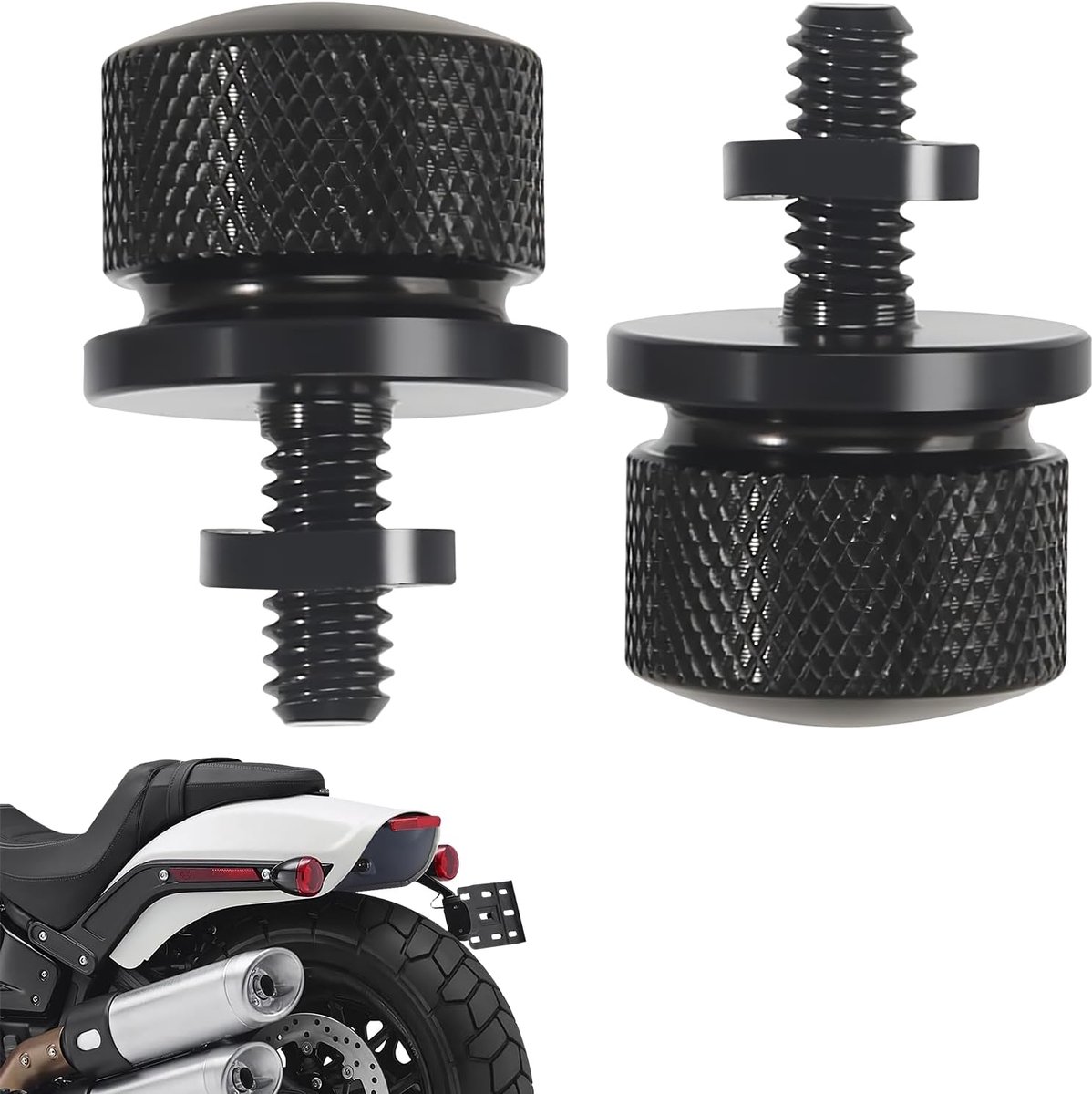 Zitting bevestigingsschroeven 1/4"-20 - Aluminium 7075-T6 - Zwart - Geschikt voor Harley Davidson - ShopVlot