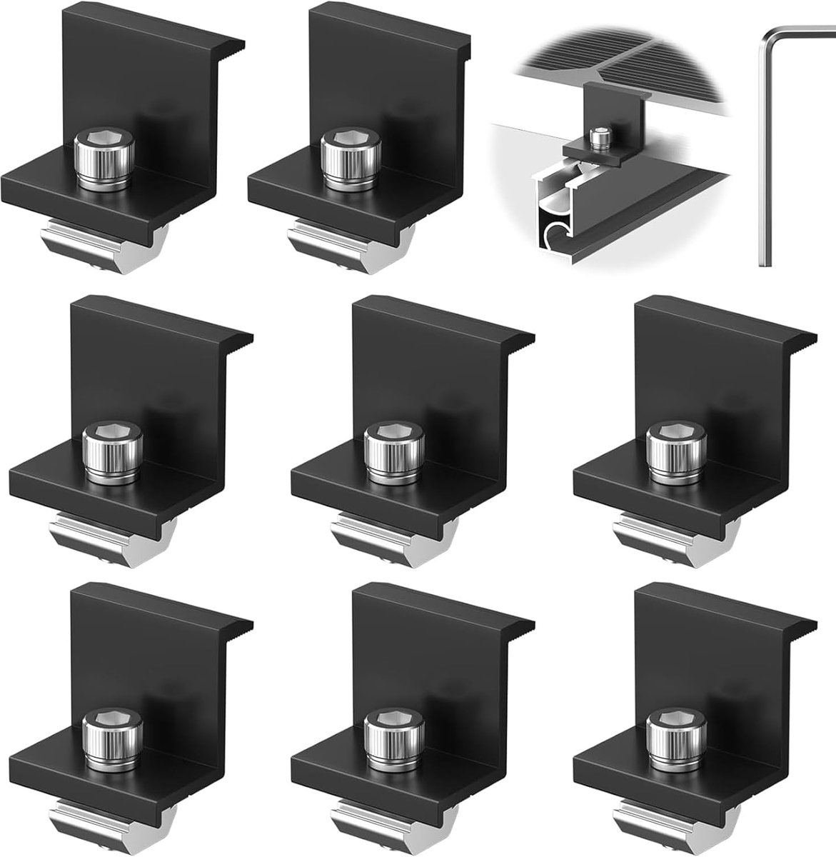 Solar module bevestigingsbeugels 30mm - aluminium legering - UV-bestendig - ideaal voor zonnepanelen - ShopVlot