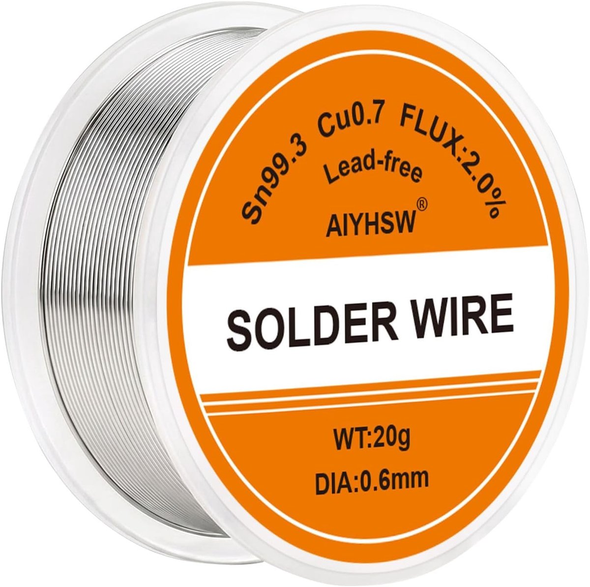 Soldeertin 0,6 mm 20 g - loodvrij - Sn99.3 Cu0.7 - ideaal voor elektronische reparaties - ShopVlot