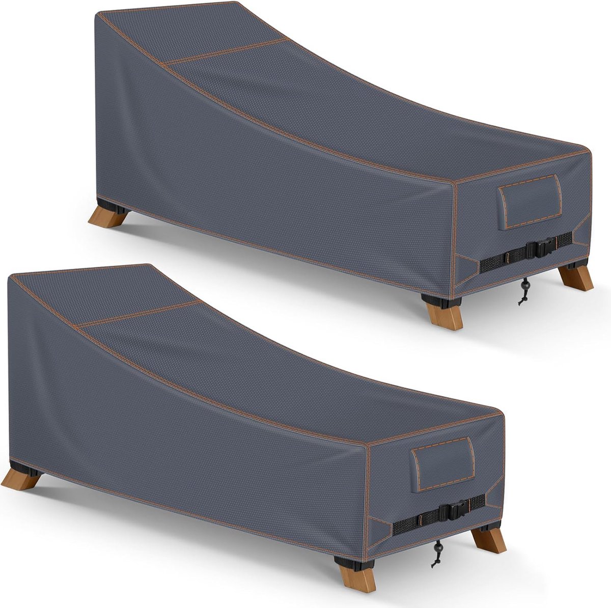 Zonnebankhoezen set van 2 - 200 x 75 x 70/40 cm - waterdicht 420D Oxford - UV-bescherming en scheurbestendig - ShopVlot