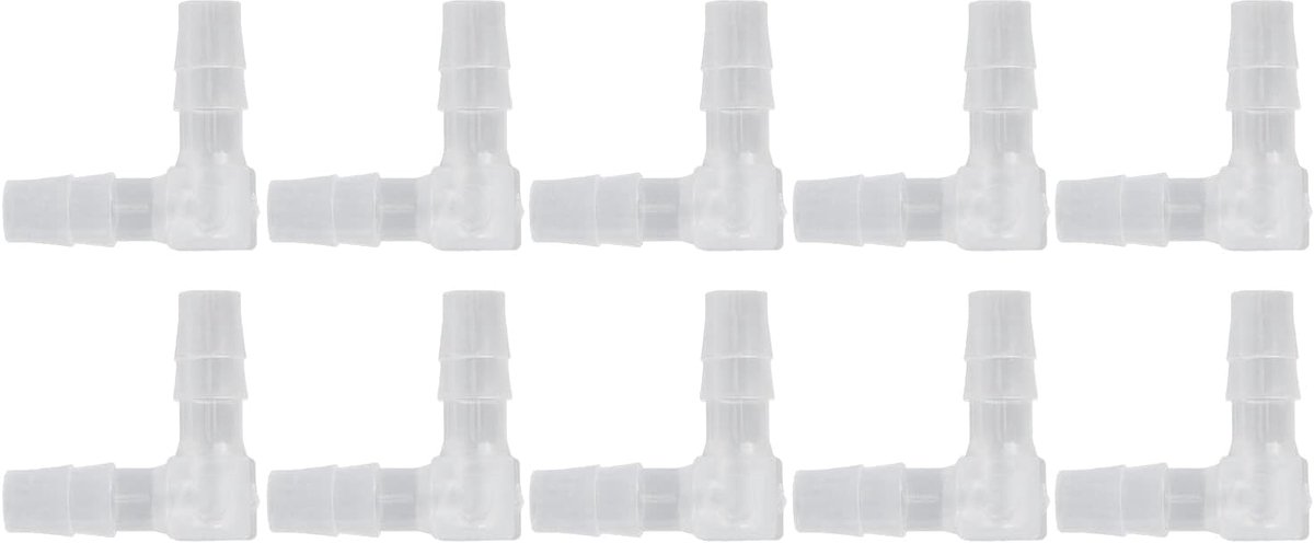 10Pcs 90 Graden Elleboog Slangpilaar Plastic Gelijke Prikkeldraad Gezamenlijke Adapter L Vorm Slang Fitting voor Aquarium Lucht Water Stookolie Inert Gas(6mm)