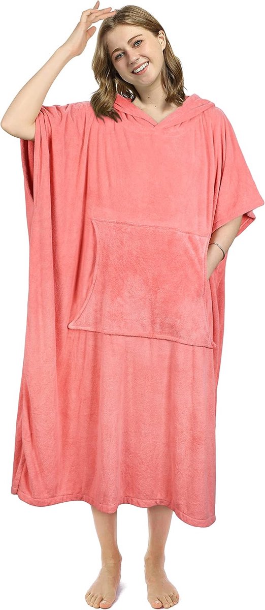 Tirrinia Beach Surf poncho met tas van absorberend neopreen met aankleedonderlegger, handdoek poncho voor surfen, zwemmen, voor volwassenen, mannen en vrouwen