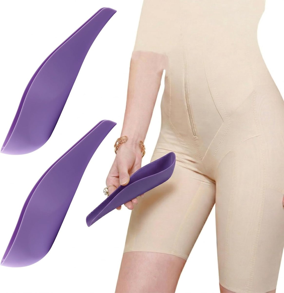 2 stuks draagbaar urinoir voor dames, van silicone, voor urineren, voor vrouwen, geschikt voor activiteiten, outdoor, camping, reizen, wandelen (paars)