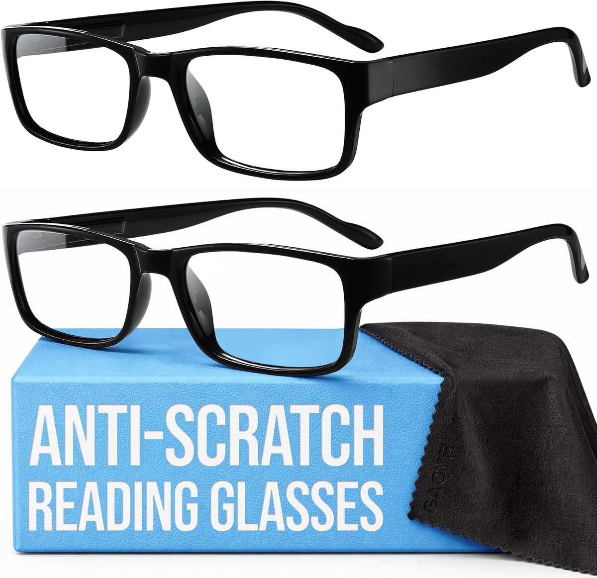 2 Pack Reading Glasses Men/Women, Eyeglasses, Blue Light Readers for Men/Women, Computer Eye Glasses, Cheaters