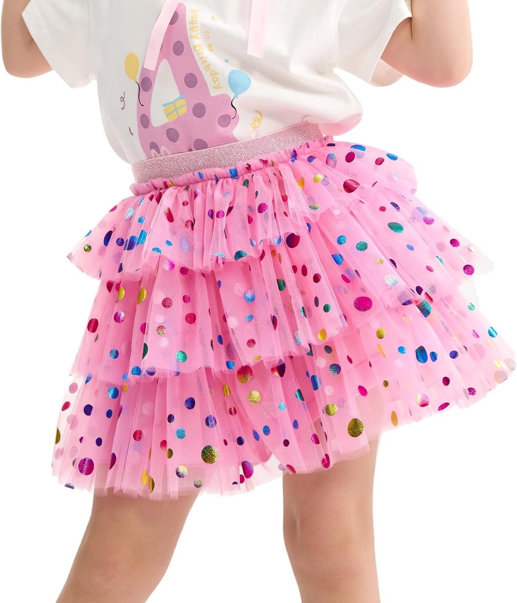 Tutu-rok voor meisjes, prinsessenrok van tule met 3 lagen, elastische taille met voering, voor ballet, dans, feest, verjaardag