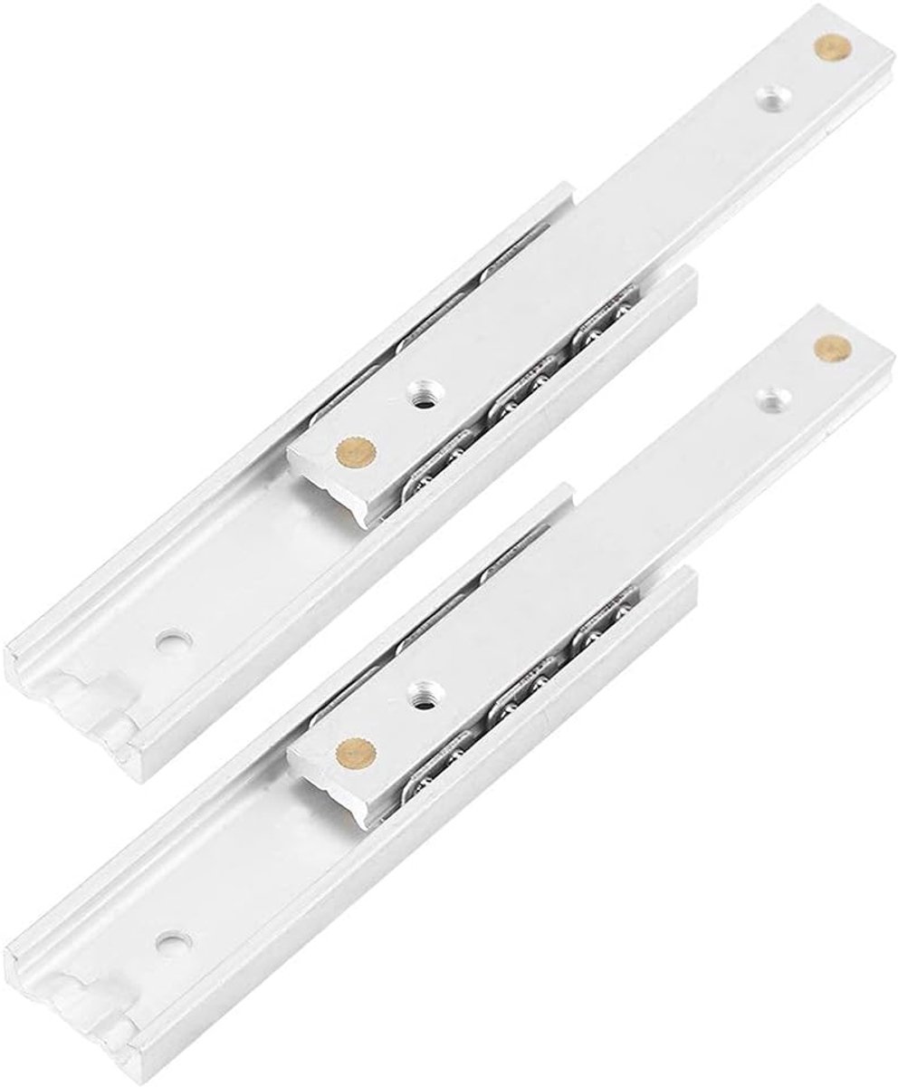 2 stuks aluminiumlegering, zware lopers, kogellagers, ladegeleiders, rails, telescoop, duurzaam, gladde glijbaan voor ladekast, herbruikbare verpakking (100 mm)