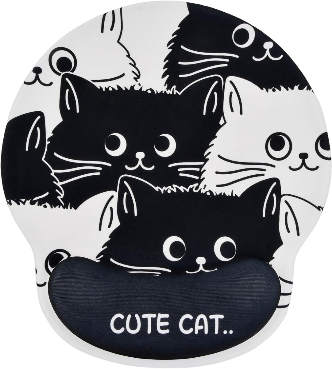 Muismat met polssteun - ergonomisch - kattenmotief - antislip rubber voor comfort - SnelShoppen