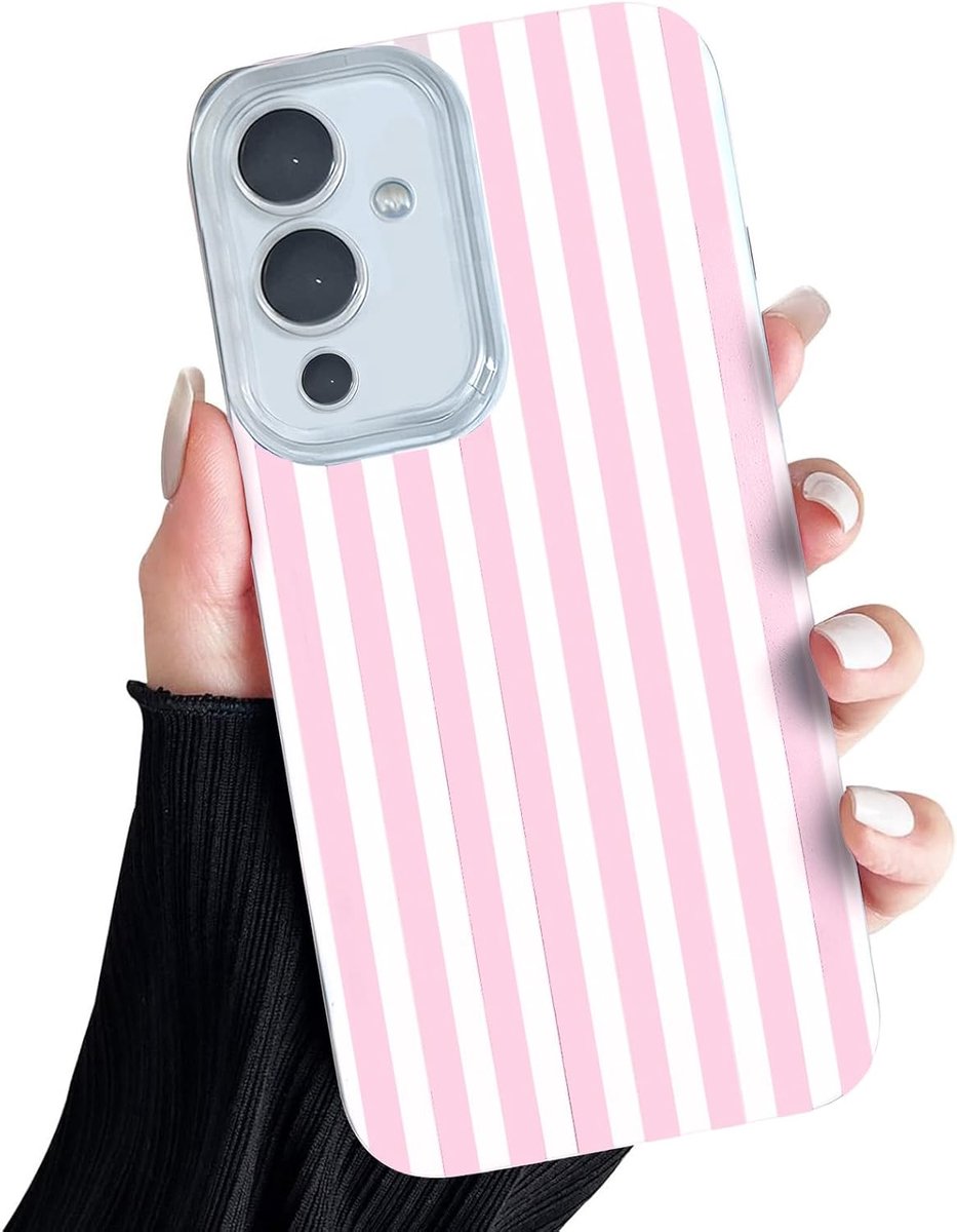 Motief Hoesje voor Xiaomi POCO X5 Pro 5G / Redmi Note 12 Pro 5G Telefoonhoes,Schattige Strepenmotief Esthetisch Vrouwen Meisje Slanke TPU+PC Schokbestendig Beschermhoes-Roze
