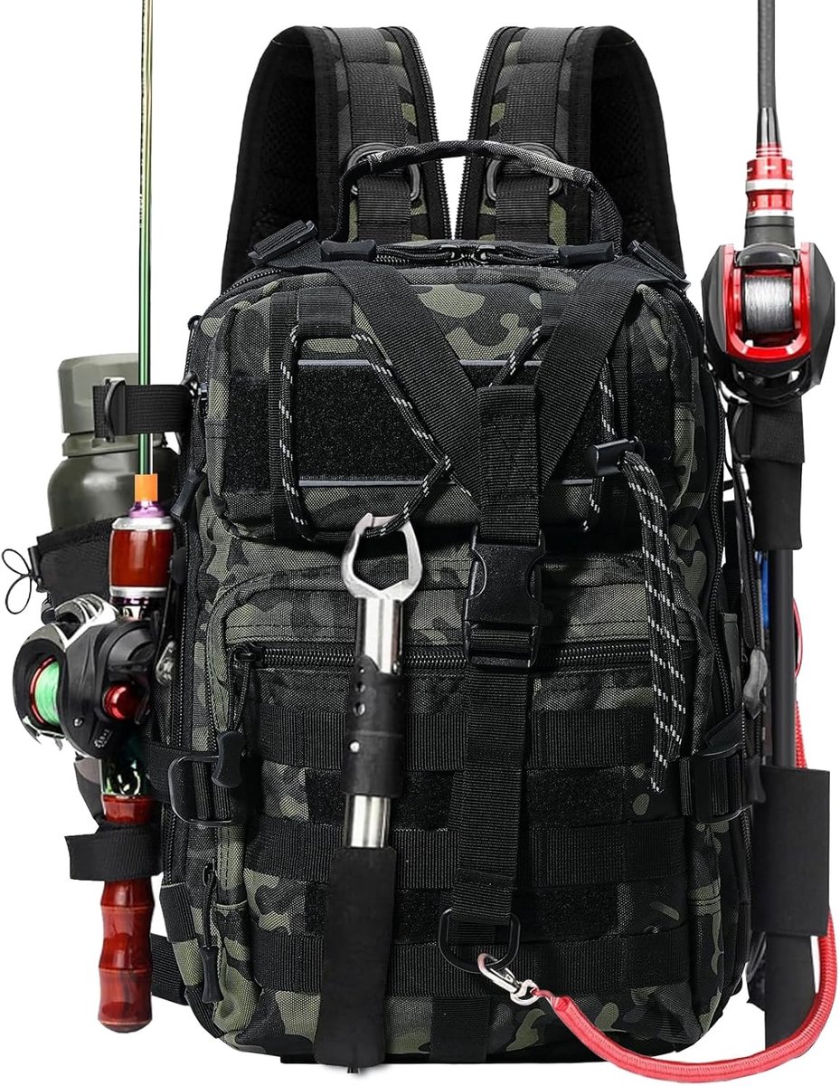 Rugzak Opbergtas, Grote Capaciteit Visrugzak Draagbare Sling Visuitrusting Tas Militaire Tactische Rugzak Multifunctionele Camouflage Vistas voor Wandelen Jagen Kamperen