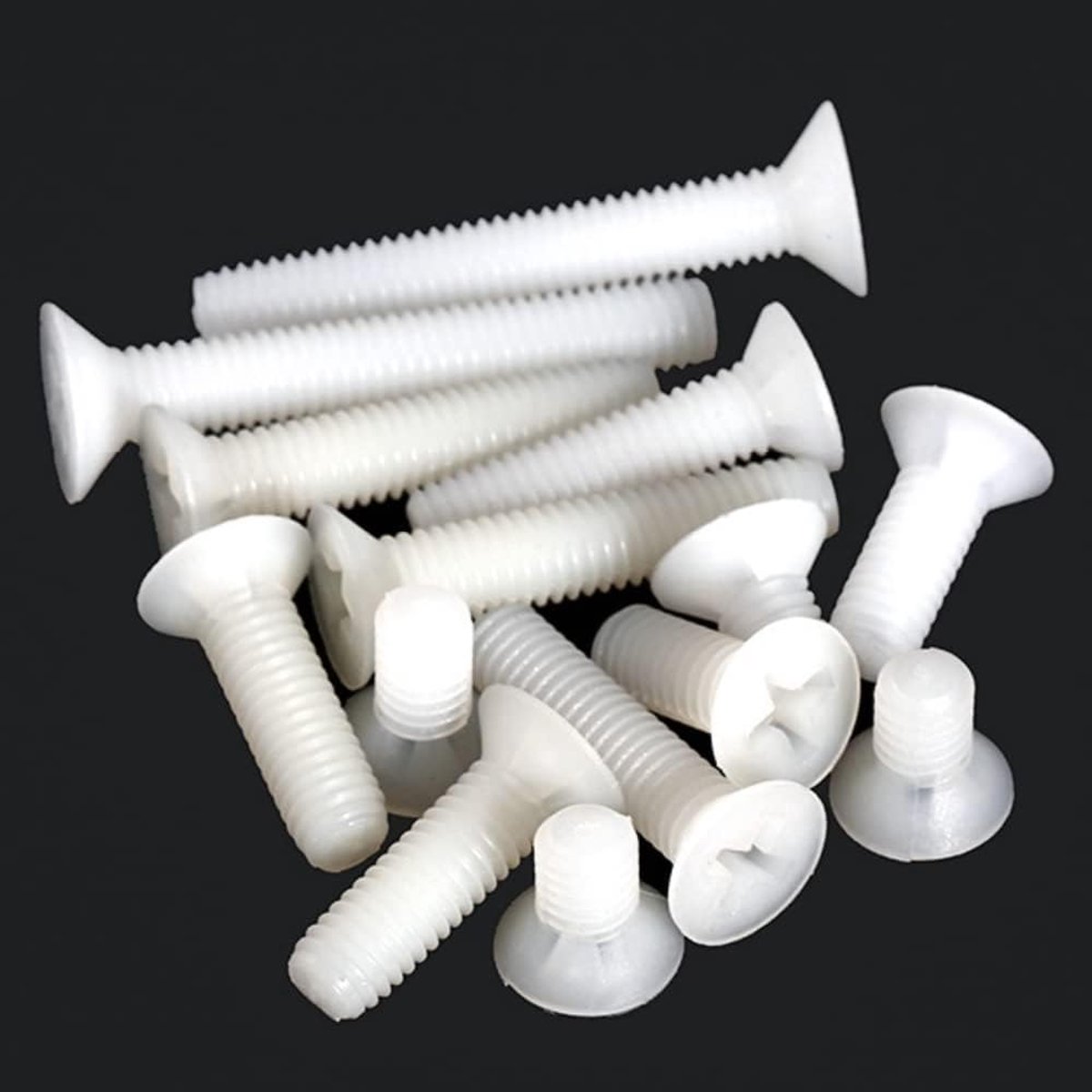 kruis verzonken kop schroef platte kop schroef geïsoleerde plastic schroeven wit M3*16 mm,100 pcs