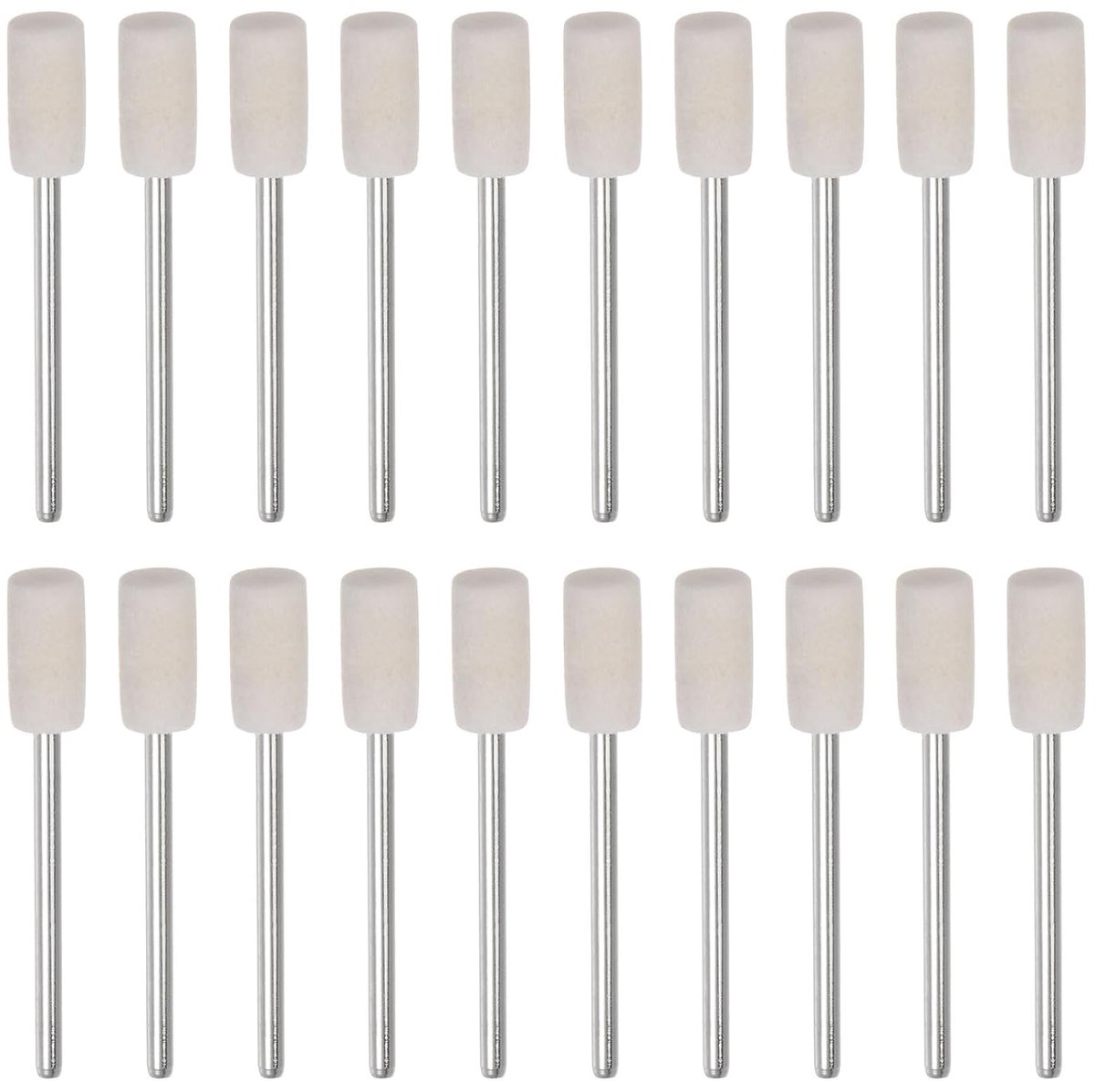 20 stuks wolvilt gemonteerde doorn punten 6 mm kop 1/10 inch schacht cilinder polijstboor bramen vilt polijsten schuurschijf voor draaigereedschap