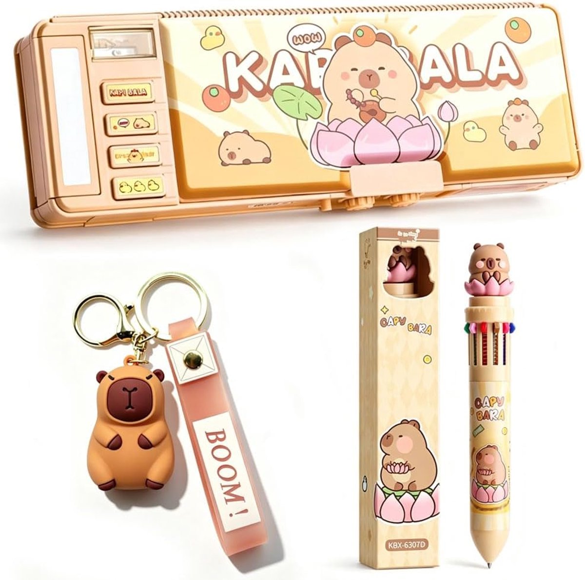Etui met cijferslot - schattig ontwerp - 12-kleuren pen - ideaal voor schoolspullen - SnelShoppen