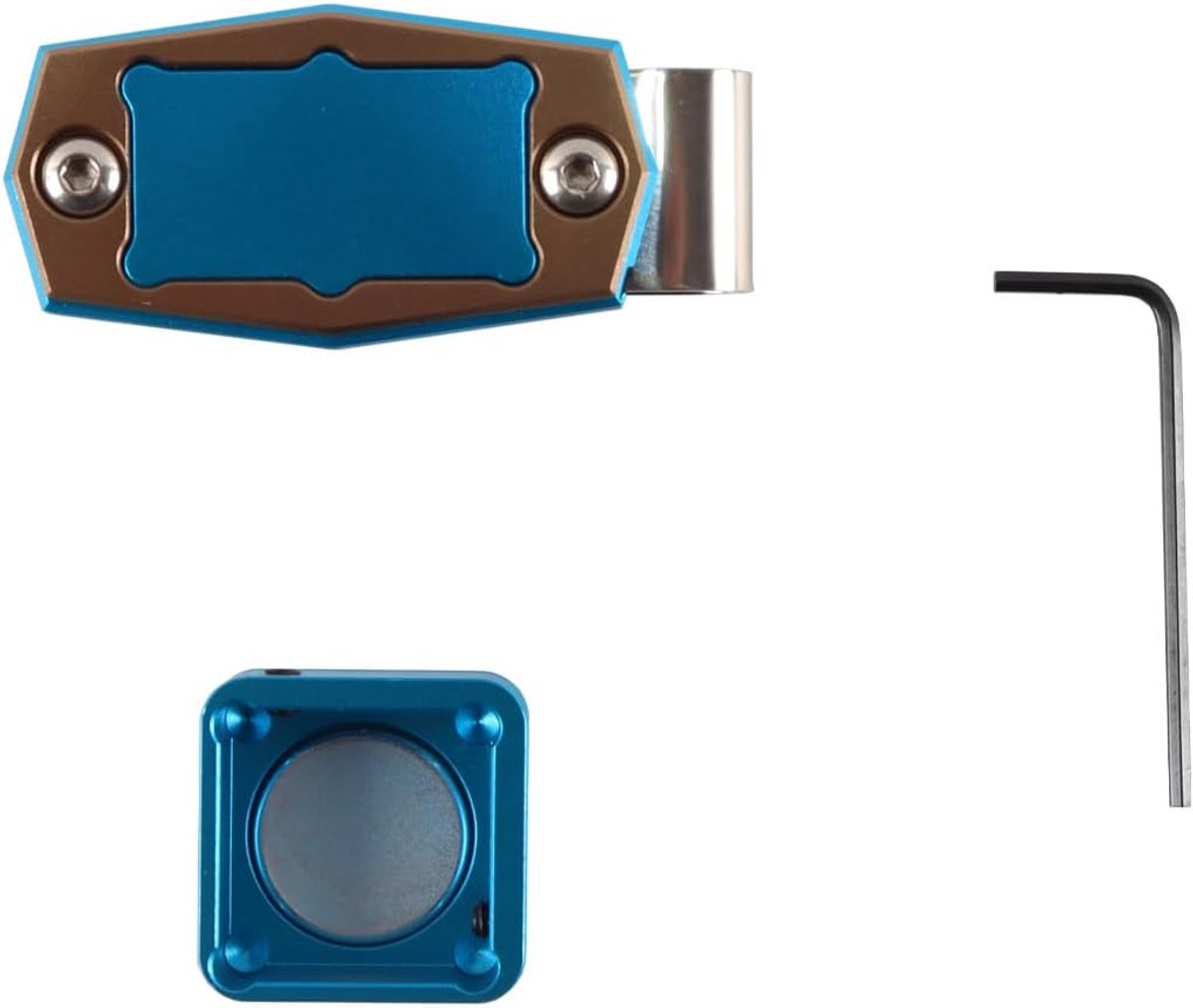 Accessoires voor biljartkeu-krijthouders van aluminiumlegering, bijpassende krijtjes in verschillende vormen [vierkant] Blauw Koffie