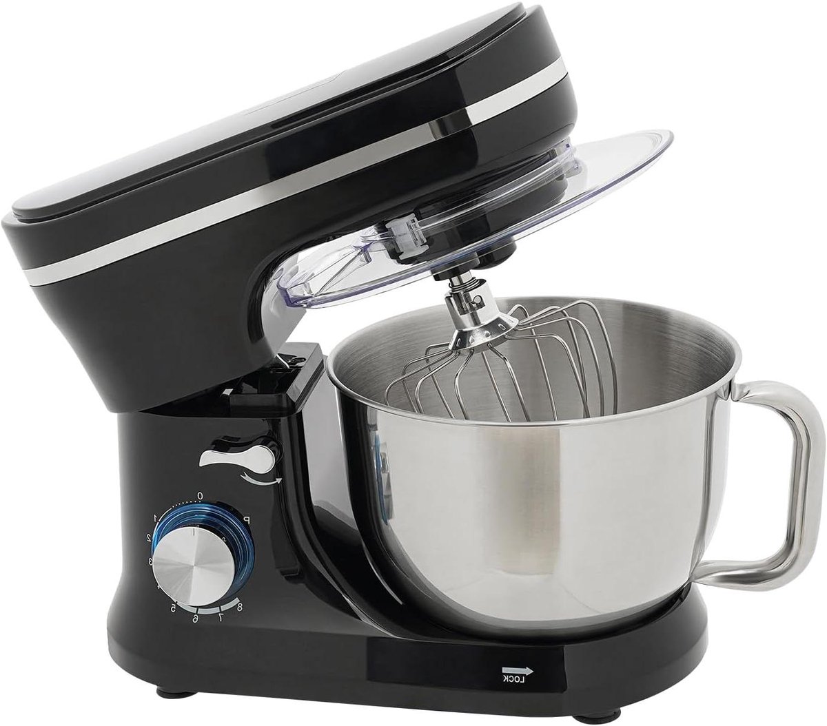 Keukenmachine - Mixer Standmixer - Bakken en Koken - Krachtige Koperen Motor - 4.5 Liter - Zwart