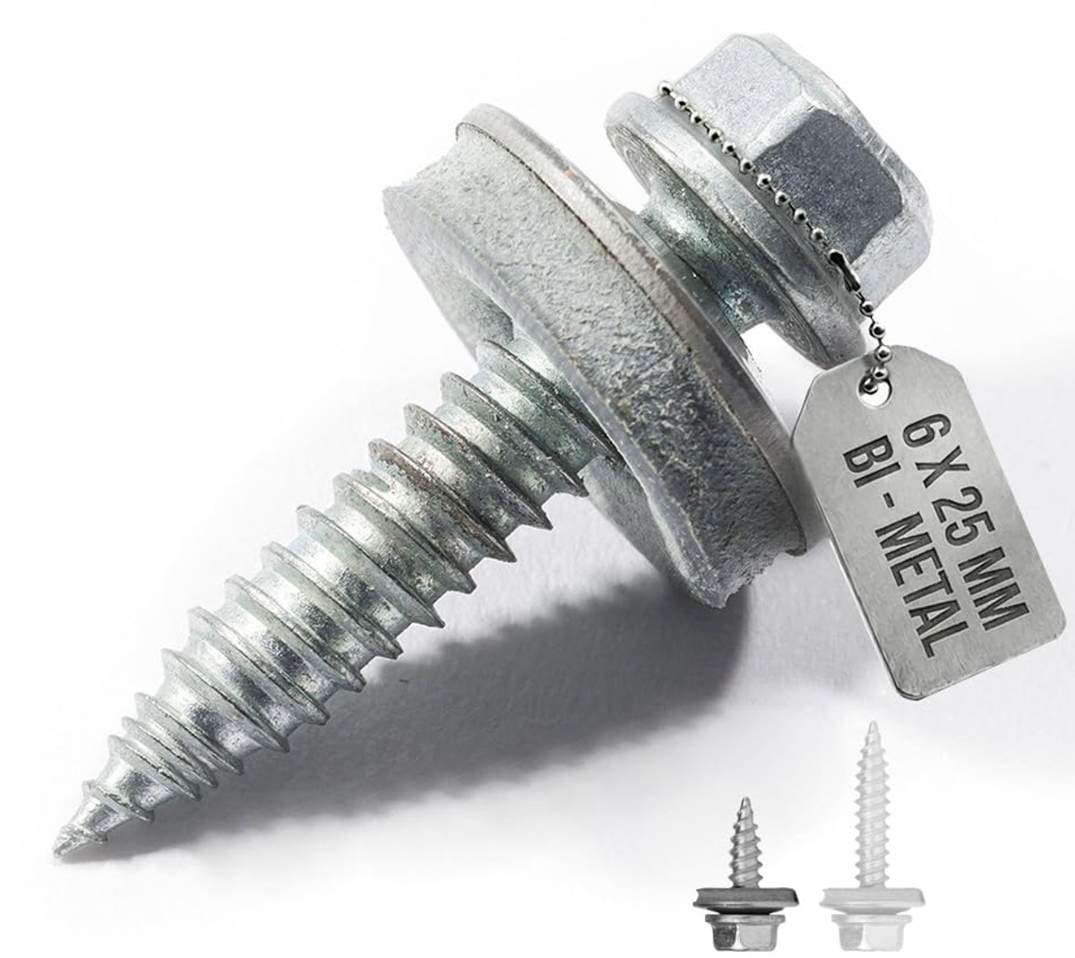 Dunne plaat schroeven 6 x 25 mm - Bimetaal roestvrij staal A2 - Met stalen punt - ShopVlot