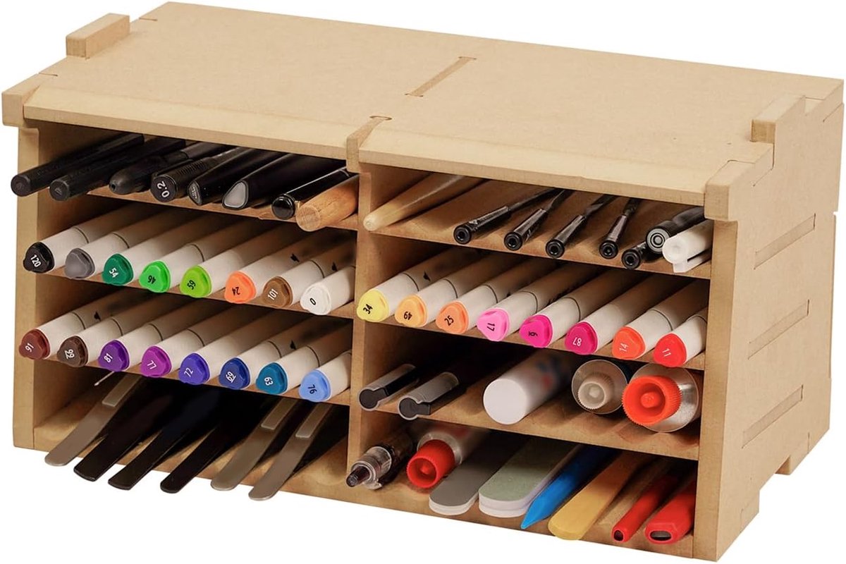 Modelbouw Gereedschap Organizer - MDF Materiaal - Opbergplaats voor Penseel en Tang - Handig voor Tamiya en Gundam - ShopVlot