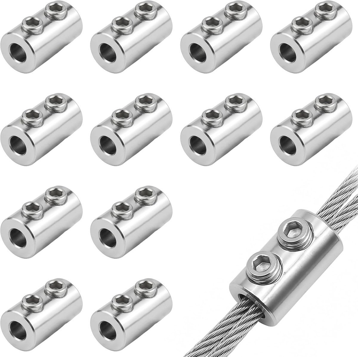 Kabelklemmen 1,5-2 mm - Dubbel gat - Koperen clips - Robuust kabelslot voor bevestigingen - ShopVlot