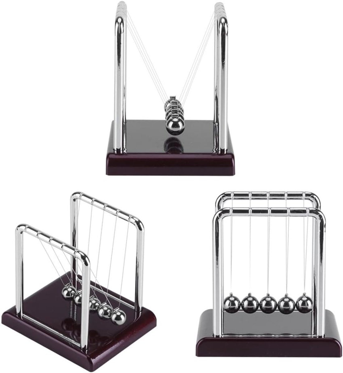 Balansbal Speelgoed - Kinetisch Bureau - Ontspanning en Educatie - Stalen Constructie - 10 x 8 x 3 cm - Zilver