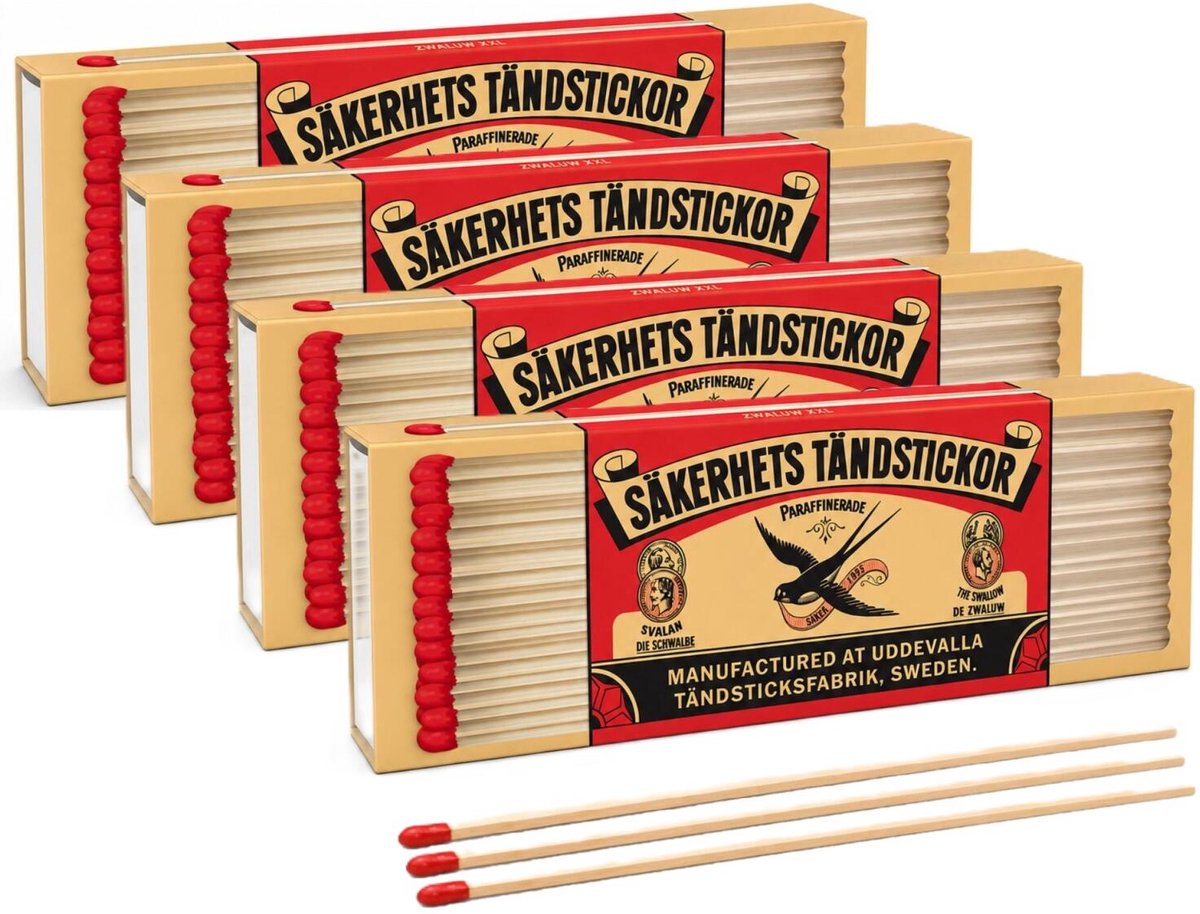 Zwaluw XXL lucifers - 160x stuks - 20 cm - aanmaaklucifers - bbq - bbq - kachel - open haard aansteken