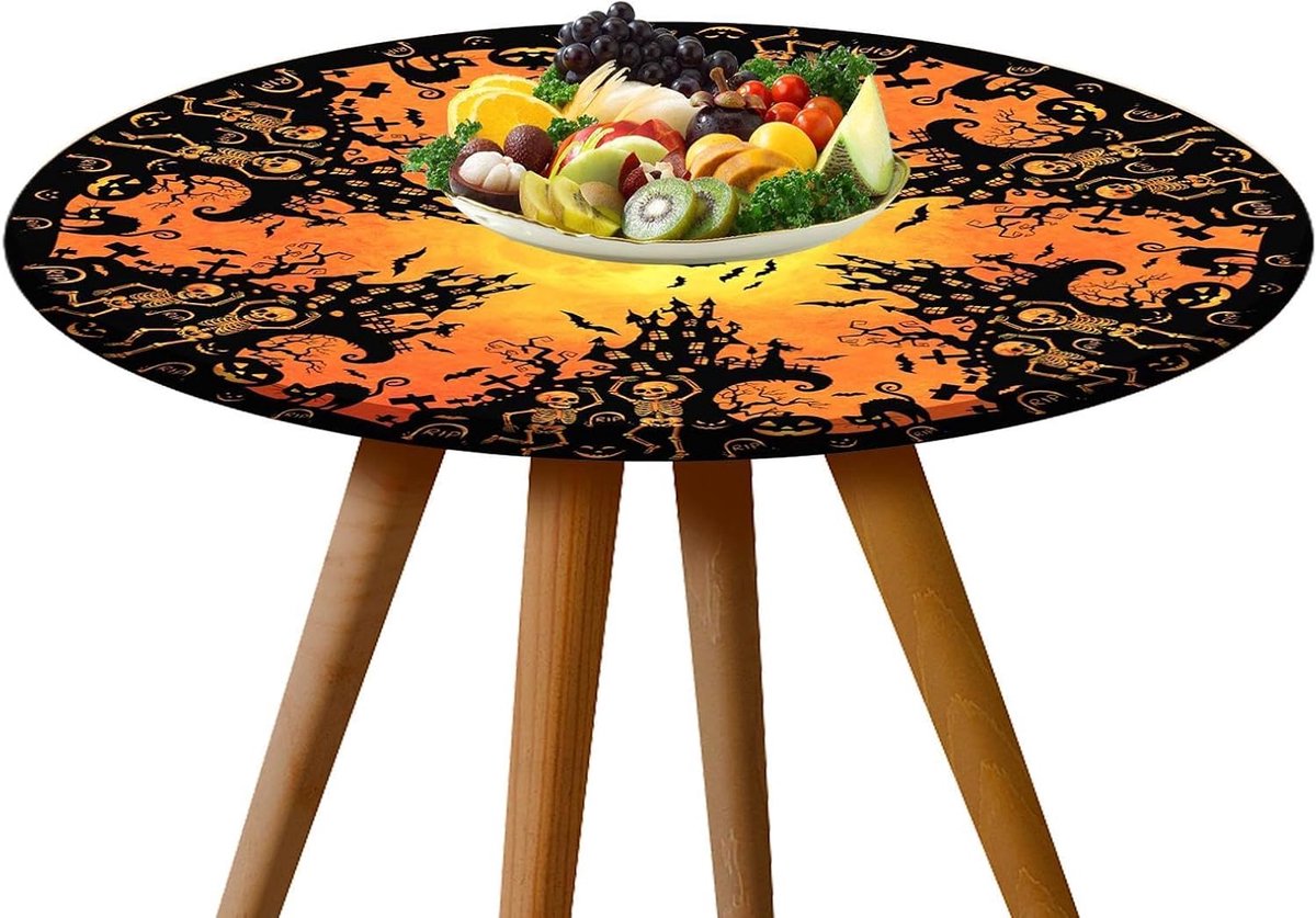 Ronde Tafelhoes - Beschermhoes - Feestelijke Decoratie - Waterdicht Elastisch - 110x110cm - Stijl B