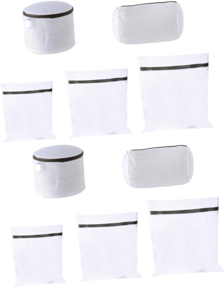 Waszak Set - Beschermzakken - Kleding Beschermen - Met Ritssluiting - 10 Stuks 50x60CM - Wit