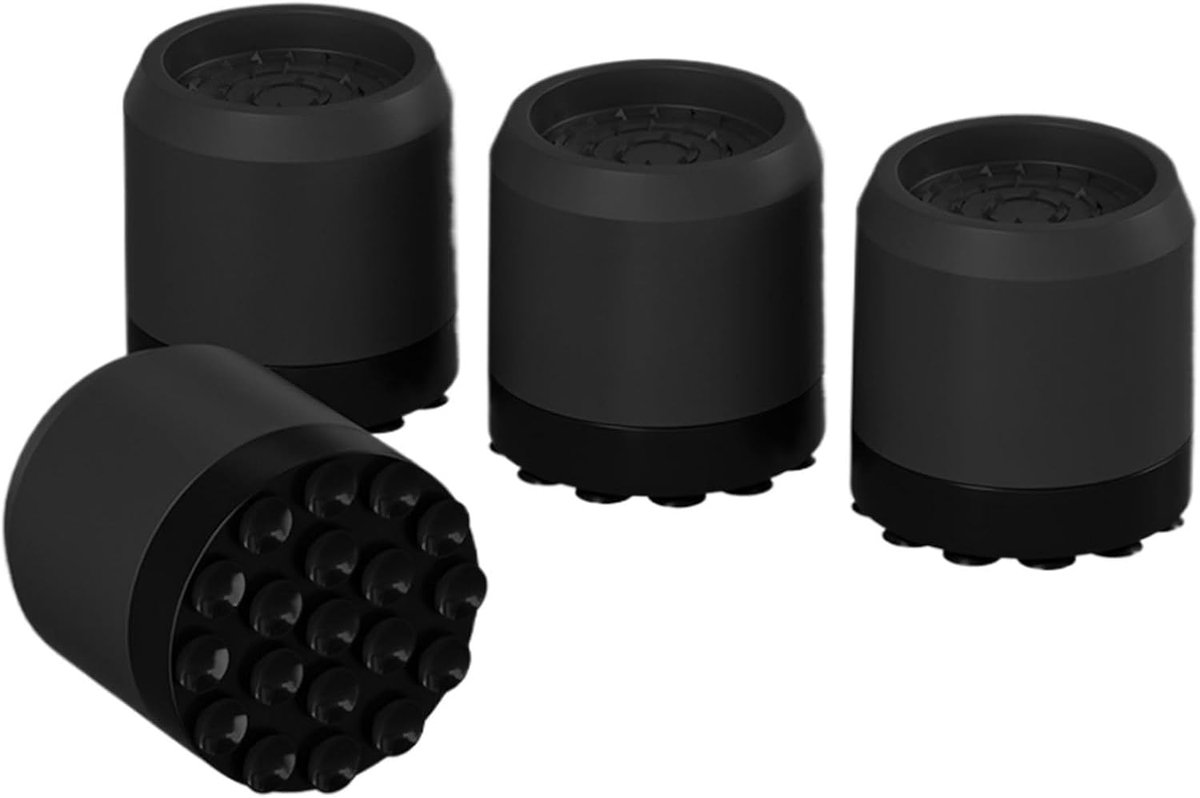 Wasmachinepads - Anti-vibratie voeten - Geluid reduceren - Schokabsorberend - 4 stuks - Donkergrijs