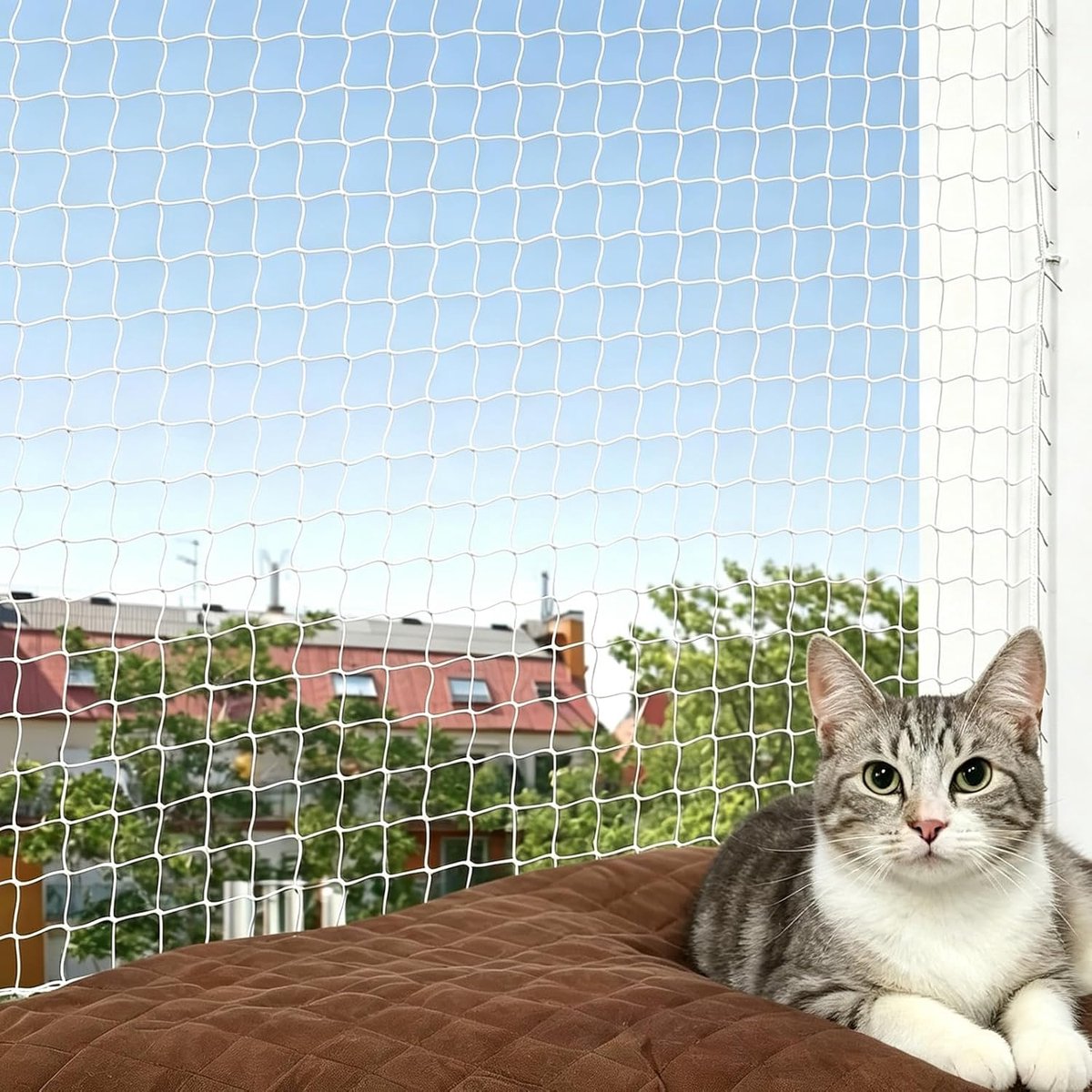 Kattennet Balkon - Veiligheidsrooster - Huisdier Beveiligen - Scheurbestendig Nylon - 10 x 3 Meter - Zwart