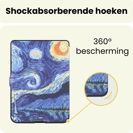 Hoes Geschikt voor Kobo Nia - E-reader Bescherm Hoesje Case Sleep Cover Trifold - Hoes Geschikt voor Kobo Nia Hoesje - Sterrenhemel — afbeelding 4