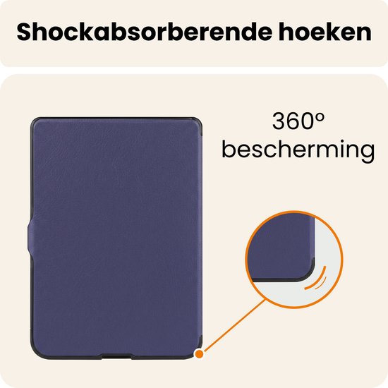 Hoesje Geschikt voor Kobo Nia Hoes Book Case Trifold - Hoes Geschikt voor Kobo Nia Hoesje Book Cover - Donkerblauw van Hoesje  — afbeelding 4