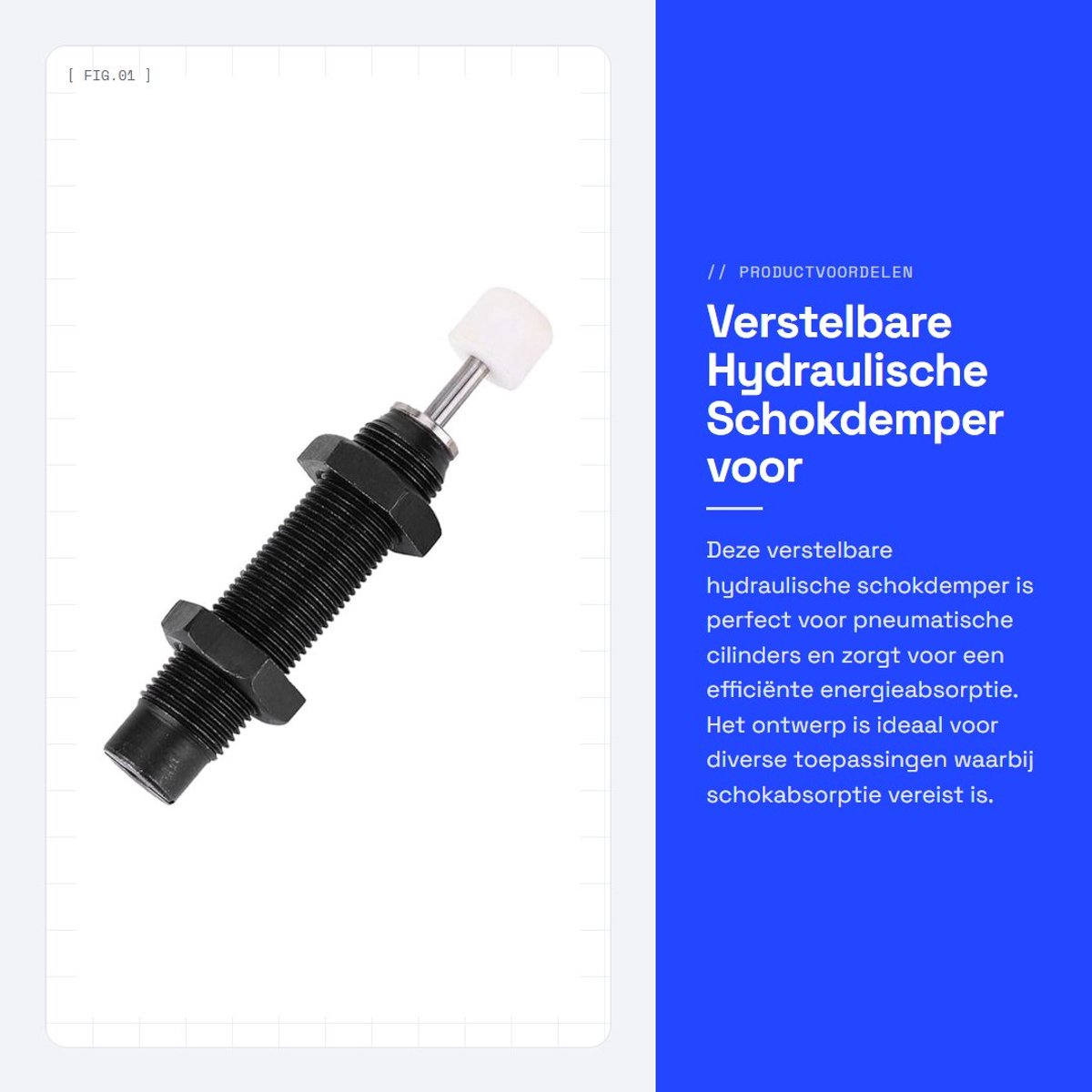 Dailygoods- Schokdemper Verstelbaar - Hydraulische Buffer - Pneumatische Luchtcilinder - Energieabsorptie 5Nm - Toegestane Snelheid 0,8 m/s - Werktemperatuur -10 tot 80 ℃ - Demper