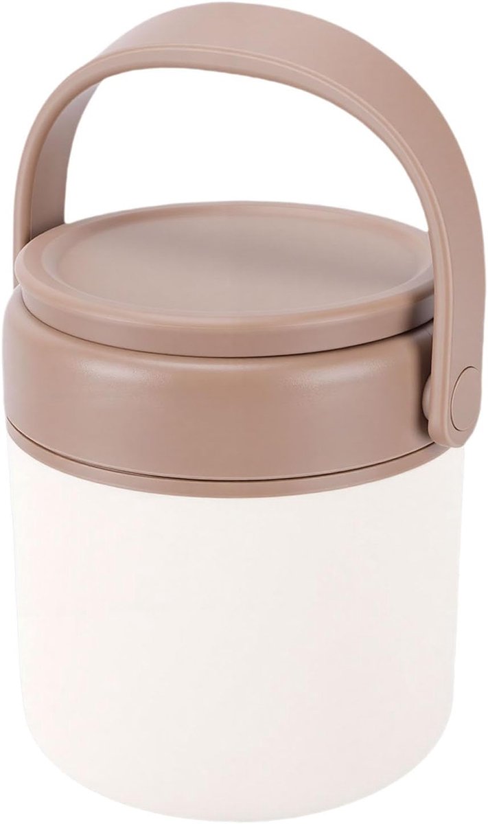 Geïsoleerde Soepbeker - Voedselcontainer - Maaltijden Onderweg - Langdurige Warmte - 14 x 14 x 19 cm - Bruin