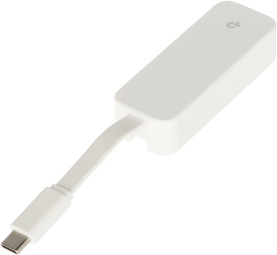 Witte TP-Link UE300C USB-C-netwerkadapter met ethernetpoort